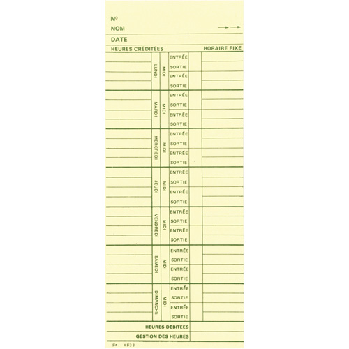 Cartes de temps Auto-Cam