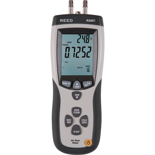 An&eacute;mom&egrave;tre &agrave; tube de pitot/manom&egrave;tre diff&eacute;rentiel avec volume d'air, Num&eacute;rique, 0 - 0,752 PSI Auto-Cam