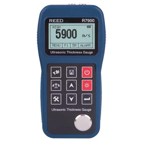 Ultrasonic Thickness Gauge, Digital Display, Ultrasound, 0.03" - 15.7" (0.65 mm - 400 mm) Range Auto-Cam