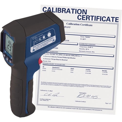 Infrared Thermometer with ISO Certificate, -31°- 1202° F ( -35° - 650° C ), 12:1, Adjustable Emmissivity Auto-Cam