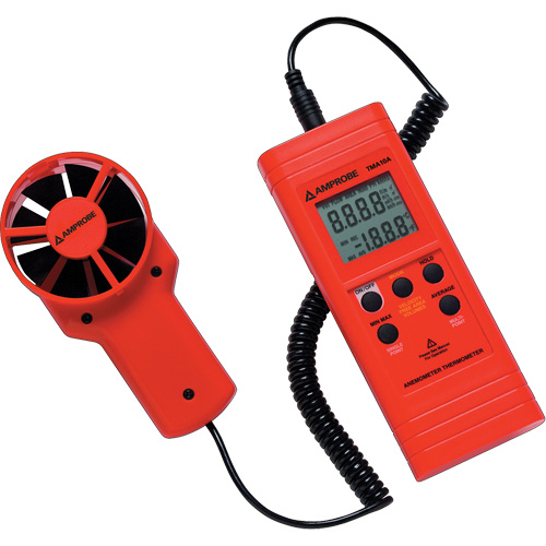 TMA10A Anemometer Thermometer, Not Data Logging, 0.4 - 25 m/sec Air Velocity Range Auto-Cam
