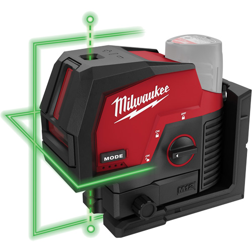 M12  Green Cross Line and Plumb Points Cordless Laser (Tool Only) Auto-Cam