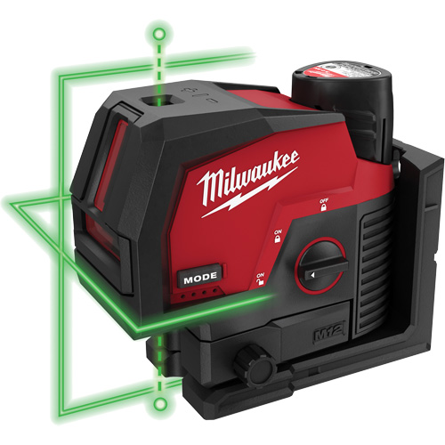 M12 Green Cross Line and Plumb Points Cordless Laser Kit Auto-Cam