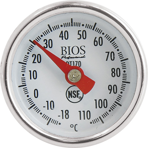 1" Dial Thermometer Celsius Only with Calibration Sleeve, Contact, Analogue, 0.4-230°F (-18-110°C) Auto-Cam