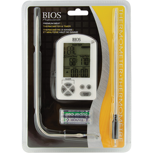Premium Meat Thermometer & Timer, Contact, Digital, -4-122°F (-20-50°C) Auto-Cam
