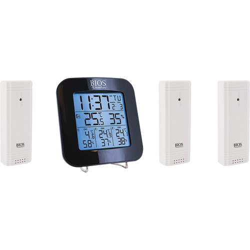 Wireless Weather Station with 3 Sensors, Non-Contact, Digital, 40-158°F (-40-70°C) Auto-Cam
