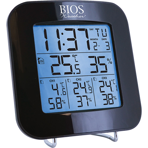 Wireless Weather Station with 3 Sensors, Non-Contact, Digital, 40-158°F (-40-70°C) Auto-Cam