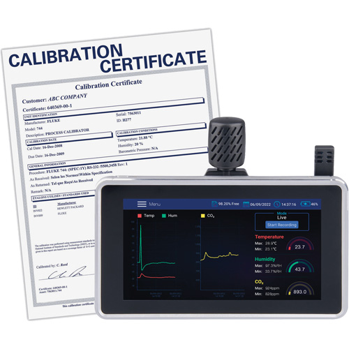 Analyseur de la qualit&eacute; de l'air avec support mural/de bureau et certificat de calibration Auto-Cam