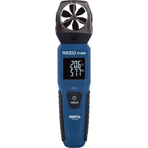Bluetooth Smart Series Vane Anemometer, Data Logging, 0.6 - 25 m/sec/118 - 4921 ft./min/2.1 - 90 Km/hr/1.3 - 55.9 Mph Air Velocity Range Auto-Cam