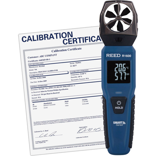 An&eacute;mom&egrave;tre &agrave; h&eacute;lices Bluetooth Smart avec certificat de calibration, Enregistrement des donn&eacute;es, Gamme de v&eacute;locit&eacute; d'air de 0,6 - 25 m/sec/118 - 4921 pi/min/2,1 - 90 km/h/1,3 - 55,9 mi/h Auto-Cam