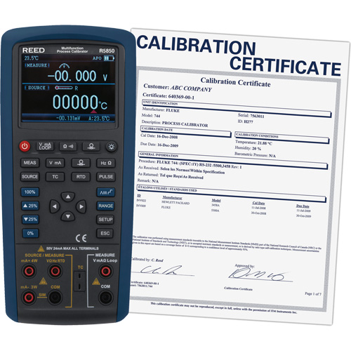 &eacute;talonneur de processus multifonctions avec certification de calibration, Sans enregistrement des donn&eacute;es, Portatif, 5 proc&eacute;d&eacute;s Auto-Cam
