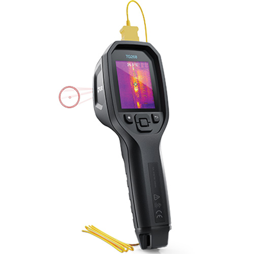 Cam&eacute;ra d'imagerie thermique IR 24:1 avec laser Bullseye et thermocouple de type K, 160 x 120 pixels, -10° - 45°C (14° - 113°F), 70 mK Auto-Cam