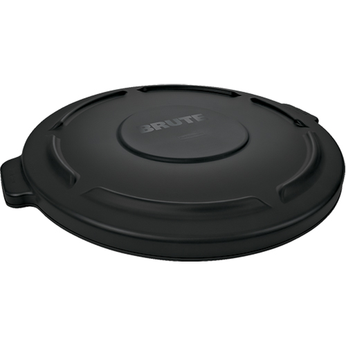 Brute&reg; 44-Gallon Lids, Flat Lid, Plastic/Polyethylene, Fits Container Size: 24" Dia. Auto-Cam