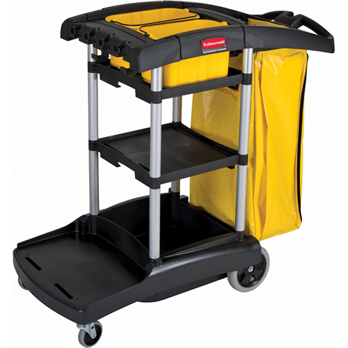 High Capacity Cleaning Carts With Bins Auto-Cam