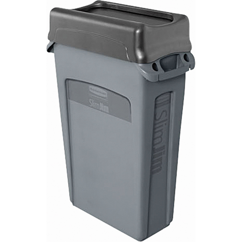 Slim Jim&reg; Container with Venting Channels, Plastic, 23 US gal. Auto-Cam