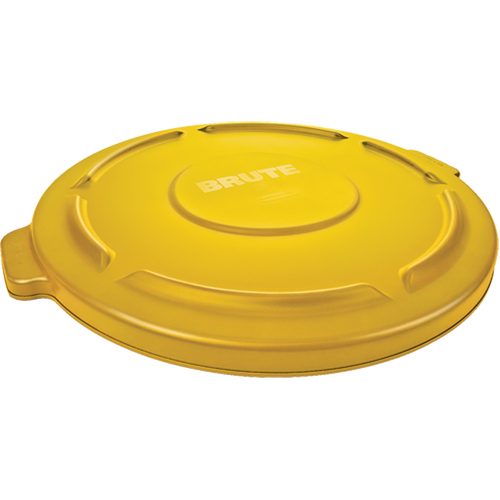 Round Brute&reg; Tops, Flat Lid, Plastic/Polyethylene, Fits Container Size: 22" Dia. Auto-Cam