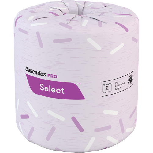 Pro Select&reg; Toilet Paper, 2 Ply, 500 Sheets/Roll, White Auto-Cam