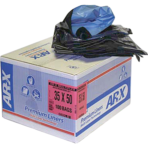 Sacs Premium, 3T-Fort, 42" la x 48" lo, Noir, Capacit&eacute; 151,41 L (40 gal.) Auto-Cam