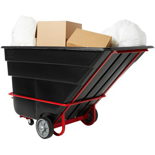 Tilt Truck, Black Recycled Plastic, 1/2 cu.yd., 1400 lbs. Load Capacity Auto-Cam
