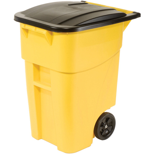 BRUTE&reg; Roll-Out Container, Curbside, Plastic, 50 US gal. Auto-Cam