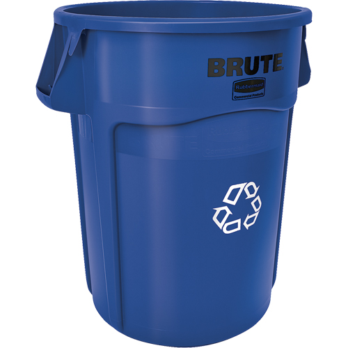 Contenants ronds pour le recyclage BRUTE, Vrac, Plastique, 44 gal. US Auto-Cam