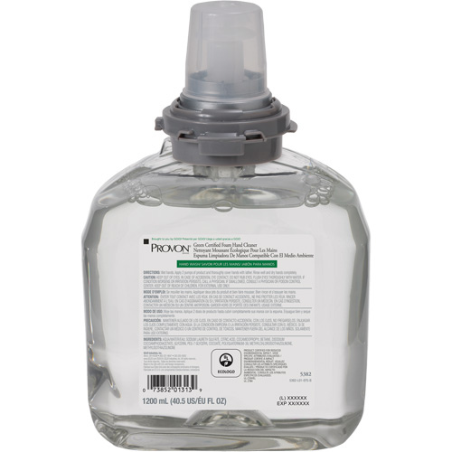 Savon pour les mains certifi&eacute; vert pour distributeur PROVON TFX, Mousse, 1200 ml, Parfum&eacute; Auto-Cam