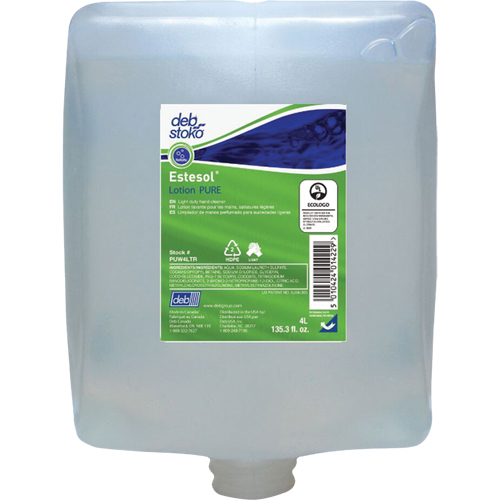 Savon pour les mains, les cheveux et le corps Estesol PURE, Cr&egrave;me, 4 L, Recharge, Fraîcheur Auto-Cam
