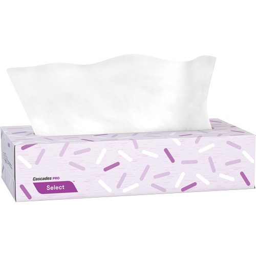 Pro Select Facial Tissue, 2 Ply, 7.3" L x 8.1" W, 100 Sheets/Box Auto-Cam