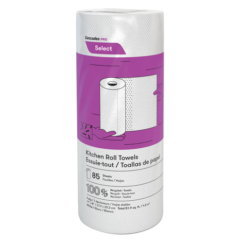 Rouleau d'essuie-tout de cuisine Pro Select, 2 Pli, 85 Feuilles/rouleau, 8" la, 11" lo Auto-Cam