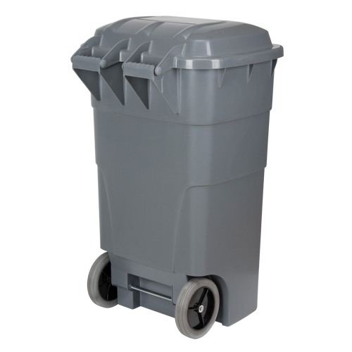 Bac d'ordures roulant, Poly&eacute;thyl&egrave;ne, 65 gal. US Auto-Cam