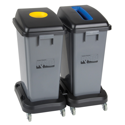 Recycling & Waste Receptacle Dolly, Polypropylene, Black, Fits: 17-1/4" x 12-1/2" Auto-Cam