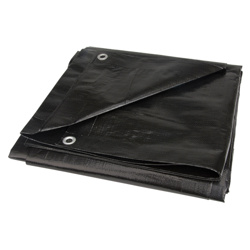 Tarp, Light Industrial Duty, Black, 6' x 8' x 8 mils Auto-Cam