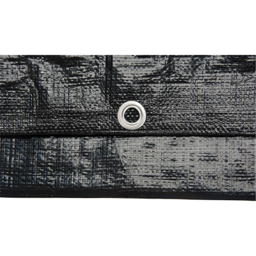 Tarp, Light Industrial Duty, Black, 6' x 8' x 8 mils Auto-Cam