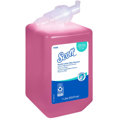 Scott&reg; Pro Gentle Lotion Skin Cleanser, Cream, 1 L, Scented Auto-Cam