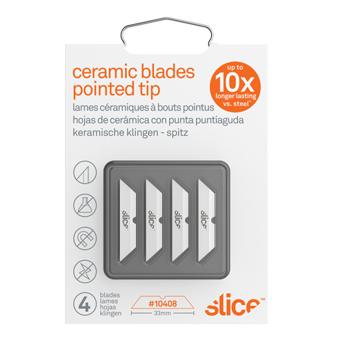 Slice Pointed-Tip Ceramic Box Cutter Blades, Single Style Auto-Cam