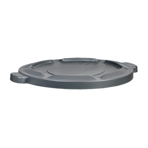 32 Gal Waste Container Lid, Flat Lid, Plastic/Polyethylene, Fits Container Size: 22" Dia. Auto-Cam