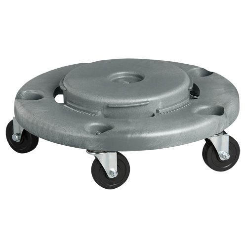 Socle roulant pour contenant &agrave; d&eacute;chets, Poly&eacute;thyl&egrave;ne, Gris, Convient aux contenants 24" dia. Auto-Cam