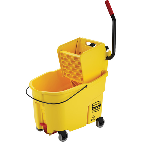 WaveBrake&reg; Mop Bucket & Wringer Combo Pack, Side Press, 11 US Gal. (44 Quart), Yellow Auto-Cam