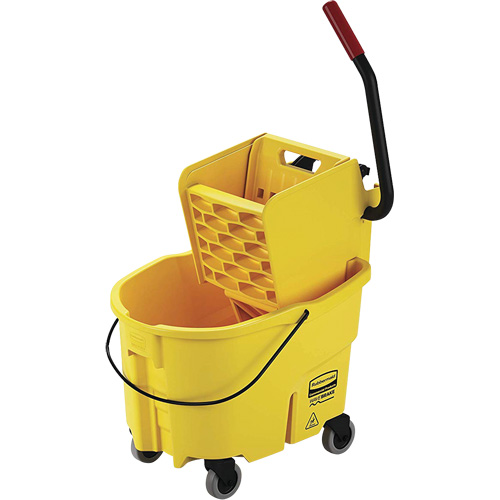Seau pour vadrouille et essoreuse WaveBrake, Pression lat&eacute;rale, 6,5 gal. US (26 pintes), Jaune Auto-Cam