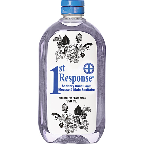 1st Response&reg; Sanitary Hand Foam, Liquid, 950 ml, Bottle, Unscented Auto-Cam
