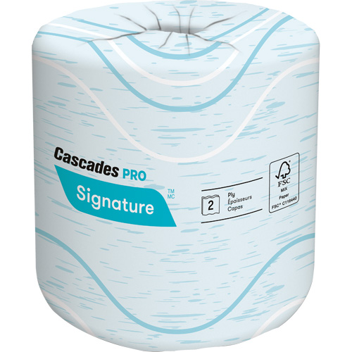 Papier hygi&eacute;nique Pro Signature, 2 Pli, 400 Feuilles/Rouleu, Longueur 133', Blanc Auto-Cam