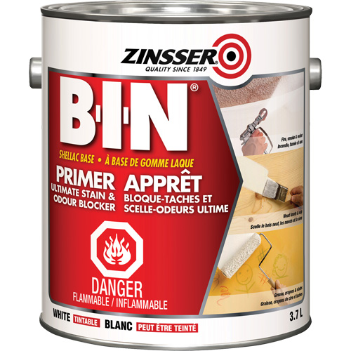 B-I-N&reg; Shellac-Base Sealer Primer, 3.7 L, Gallon, Tintable White Auto-Cam