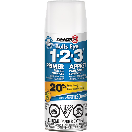 Bulls Eye 1-2-3&reg; Water-Base Primer, Aerosol Can, White Auto-Cam
