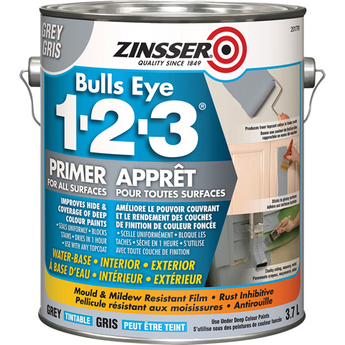 Appr&ecirc;t &agrave; base d'eau Bulls Eye 1-2-3, 3,78 L, Gallon, Gris Auto-Cam
