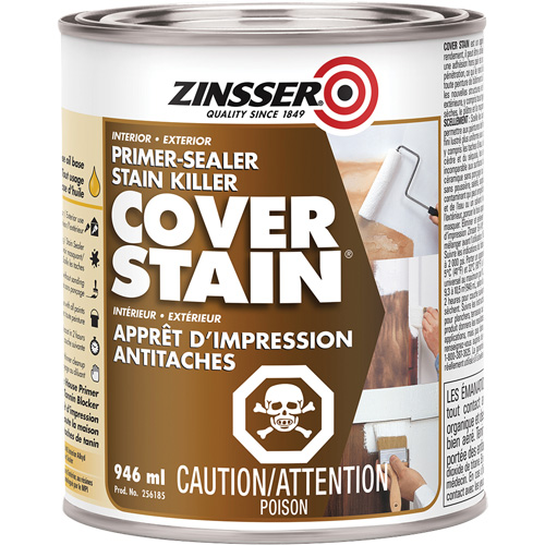 Scellant d'appr&ecirc;t &agrave; base d'huile Cover Stain, 946 ml, Canette, Blanc Auto-Cam