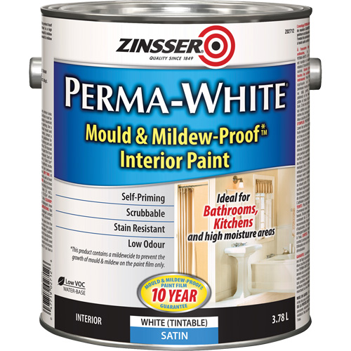 Perma-White&reg; Mold & Mildew-Proof Interior Paint, 3.78 L, Gallon, White Auto-Cam