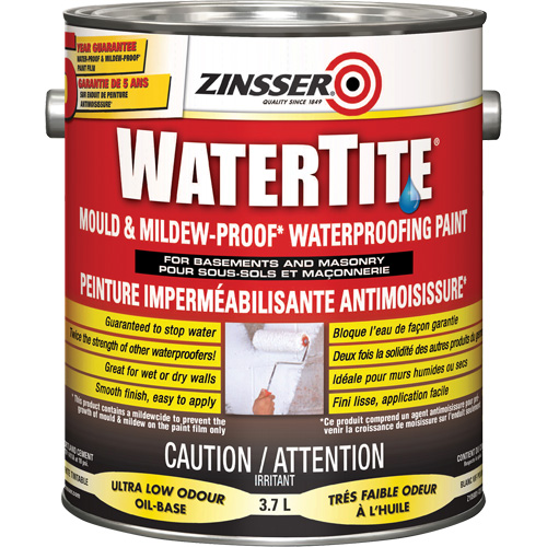 Watertite&reg; Mold & Mildew-Proof Waterproofing Paint, White, Eggshell, 3.78 L, Gallon Auto-Cam
