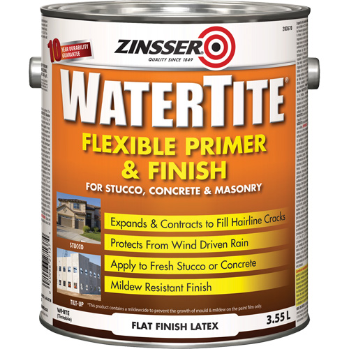 Watertite&reg; Weatherproof Flexible Primer & Finish, 3.55 L, Gallon, White Auto-Cam