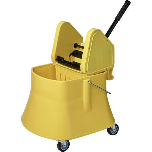 Ensemble de seau pour vadrouille et essoreuse Champ, Pression vers le bas, 10 gal. US (40 pintes), Jaune Auto-Cam