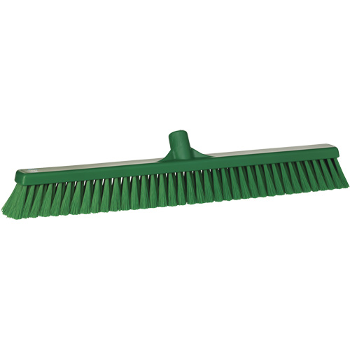 Small Particle Push Broom Head, Fine Bristles, 24", Polyester, Green Auto-Cam